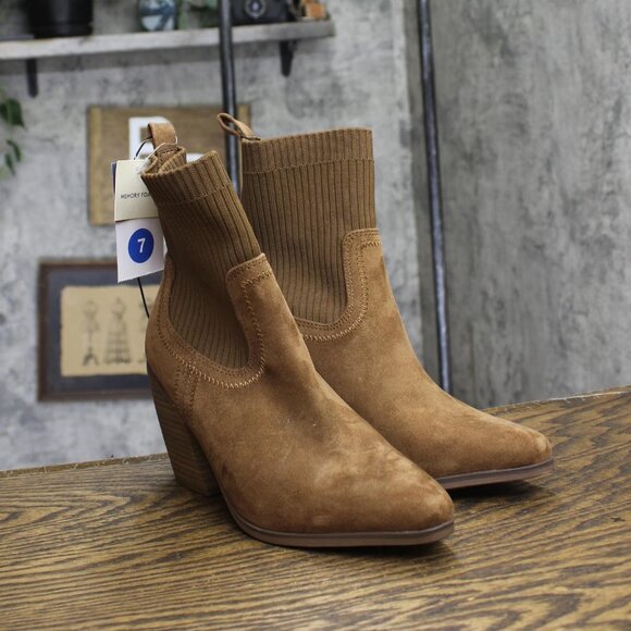 Universal Thread Womens Kinley Ankle Boots 88225814 Cognac Brown 7M - Picture 1 of 9